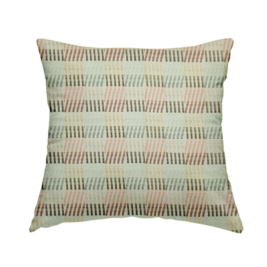 Multi Colour Geometric Stripe Pattern Upholstery Furnishing Fabric JO-1204 - Handmade Cushions