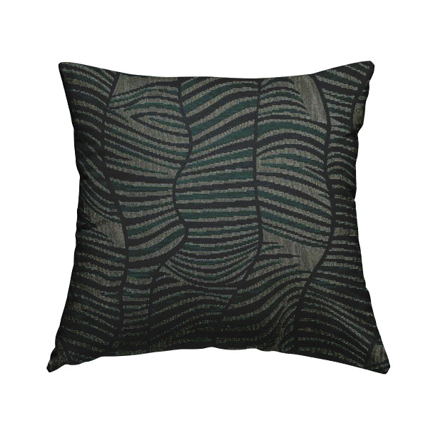 Wave Stripe Abstract Pattern Silver Blue Colour Chenille Upholstery Fabric JO-1209 - Handmade Cushions