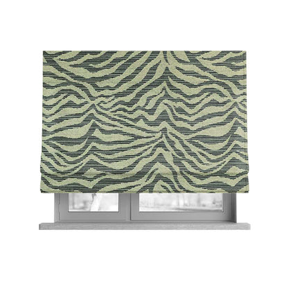 Animal Inspired Striped Zebra Pattern Grey Beige Colour Chenille Furnishing Upholstery Fabric JO-1216 - Roman Blinds