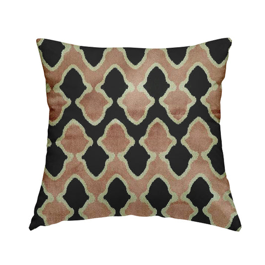 Pink Black Colour Pattern Soft Velvet Upholstery Fabric JO-1228 - Handmade Cushions