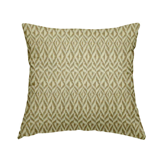 Uniformed Geometric Pattern Theme Beige Colour Pattern Chenille Jacquard Fabric JO-1237 - Handmade Cushions