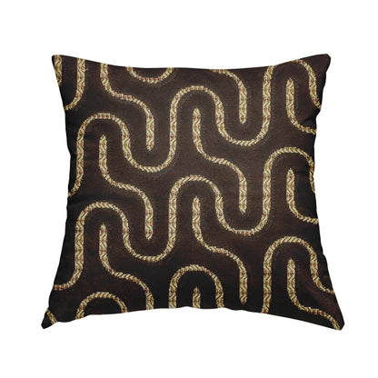 Wave Pattern Stripe Purple Colour Velvet Upholstery Fabric JO-1248 - Handmade Cushions