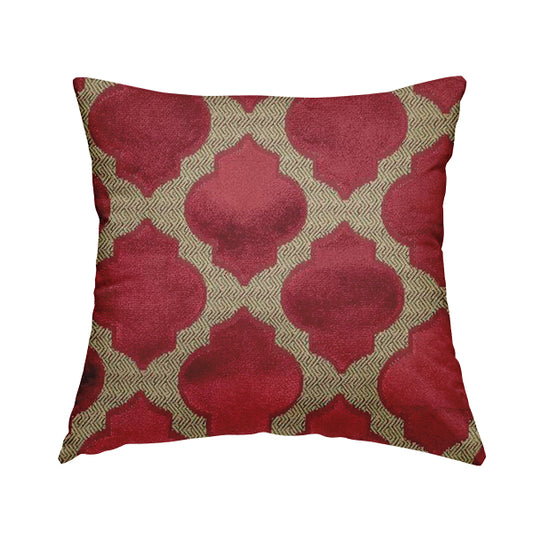Uniformed Geometric Pattern Pink Colour Velvet Furnishing Upholstery Fabric JO-1293 - Handmade Cushions