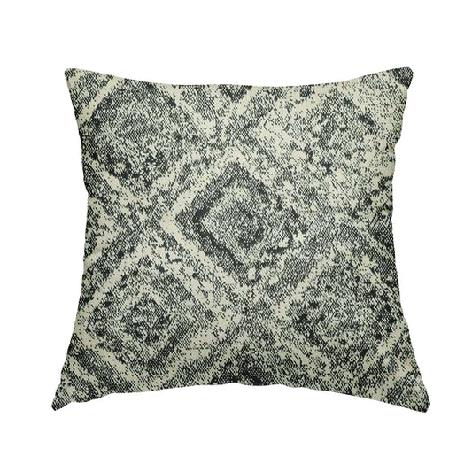 Cubed Geometric Modern Shaped Cream Navy Blue Colour Heavy Velvet Upholstery Fabric JO-1316 - Handmade Cushions