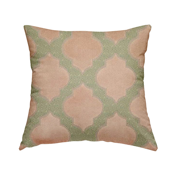 Uniformed Geometric Pattern Baby Pink Colour Velvet Furnishing Upholstery Fabric JO-1317 - Handmade Cushions