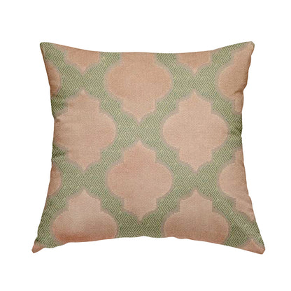 Uniformed Geometric Pattern Baby Pink Colour Velvet Furnishing Upholstery Fabric JO-1317 - Handmade Cushions