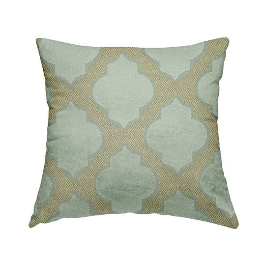 Uniformed Geometric Pattern Blue Colour Velvet Furnishing Upholstery Fabric JO-1318 - Handmade Cushions