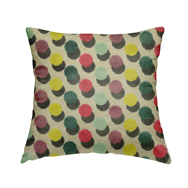 Modern Polka Dotted Pattern Cut Velvet Material Multi Coloured Grey Upholstery Fabric JO-1344 - Handmade Cushions