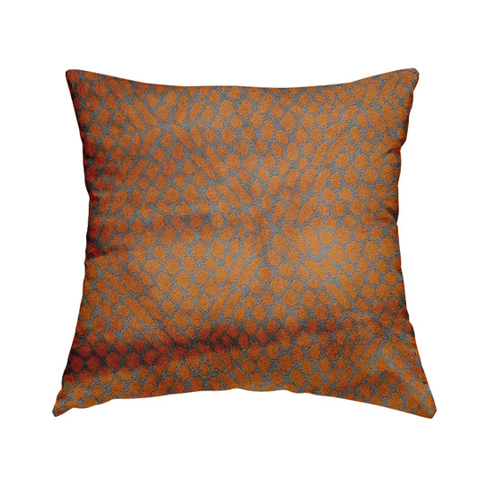 Violet Purple Orange Colour Pebble Effect Pattern Soft Velvet Upholstery Fabric JO-1354 - Handmade Cushions