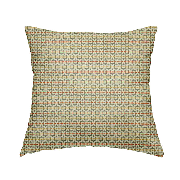 Beige Grey Coloured Small Uniformed Geometric Pattern Upholstery Fabric JO-1357 - Handmade Cushions