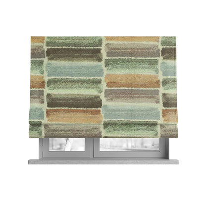 Air Brushed Strokes Geometric Pastel Coloured Chenille Material Upholstery Fabric JO-1369 - Roman Blinds