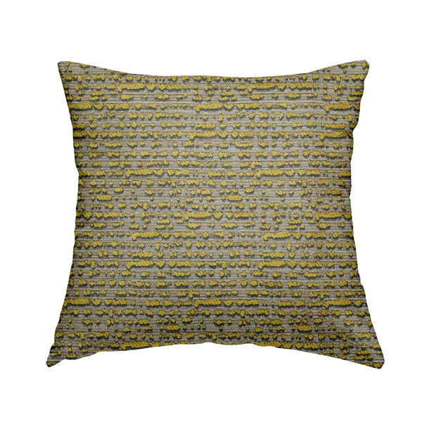 Abstract Style Pattern Yellow Grey Silver Colour Raised Textured Chenille Upholstery Fabric JO-1375 - Handmade Cushions