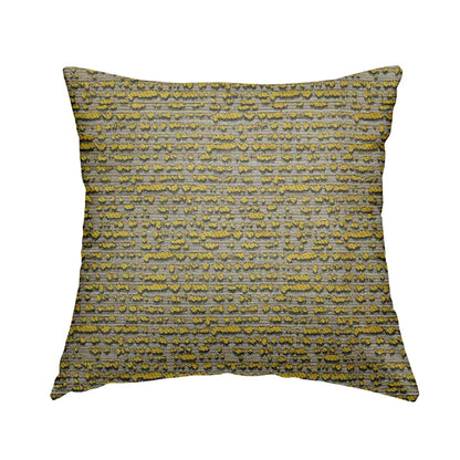 Abstract Style Pattern Yellow Grey Silver Colour Raised Textured Chenille Upholstery Fabric JO-1375 - Handmade Cushions