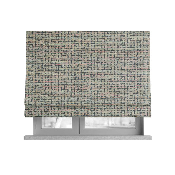 Abstract Pattern In Grey Coloured Chenille Upholstery Furnishing Fabric JO-1378 - Roman Blinds