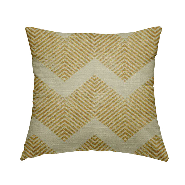 Yellow Coloured Symmetrical Chevron Pattern Furnishing Upholstery Fabric JO-1380 - Handmade Cushions
