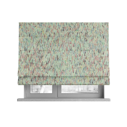 Semi Pattern In White With Multi Coloured Background Chenille Upholstery Furnishing Fabric JO-1385 - Roman Blinds