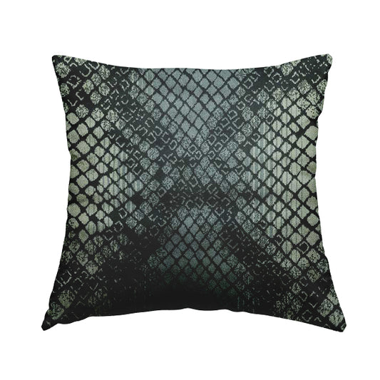 Snake Scales Pattern In Blue Colour Velvet Material Furnishing Upholstery Fabric JO-1407 - Handmade Cushions