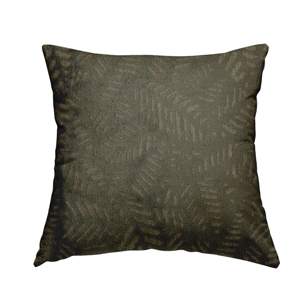 Palm Leaf Jungle Inspired Pattern Brown Coloured Soft Velvet Textured Upholstery Fabric JO-1426 - Handmade Cushions