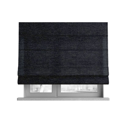 Karen Hopsack Thick Weave Black Colour Upholstery Fabric - Roman Blinds