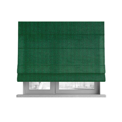 Kirkwall Herringbone Furnishing Fabric In Green Grey Colour - Roman Blinds