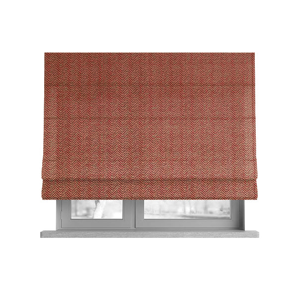 Kirkwall Herringbone Furnishing Fabric In Pink Colour - Roman Blinds