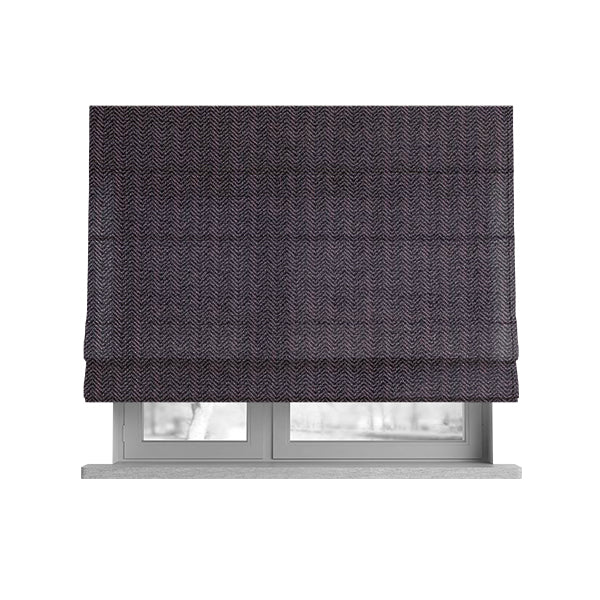 Kirkwall Herringbone Furnishing Fabric In Purple Colour - Roman Blinds