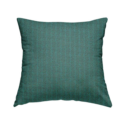 Kirkwall Herringbone Furnishing Fabric In Teal Blue Colour - Handmade Cushions