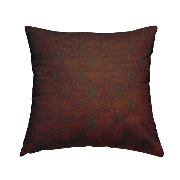 Kyoto Argyle Geometric Pattern Velvet Fabric In Orange Brown Colour - Handmade Cushions