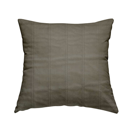 Lahore Fluted Stitched Quilted Brown Velvet Soft Upholstery Furnishing Fabric - Handmade Cushions