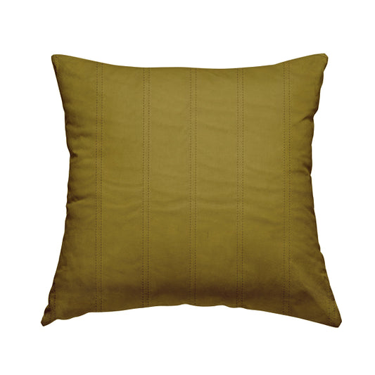 Lahore Fluted Stitched Quilted Golden Yellow Velvet Soft Upholstery Furnishing Fabric - Handmade Cushions