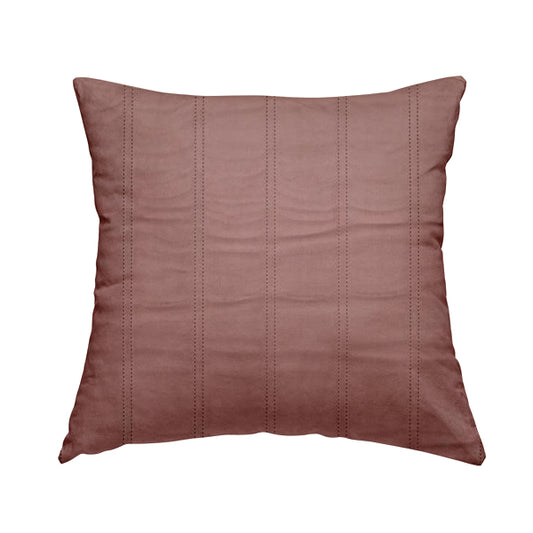 Lahore Fluted Stitched Quilted Rosewood Pink Velvet Soft Upholstery Furnishing Fabric - Handmade Cushions