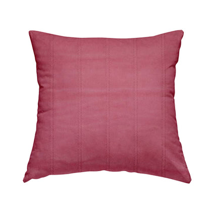 Lahore Fluted Stitched Quilted Pink Velvet Soft Upholstery Furnishing Fabric - Handmade Cushions