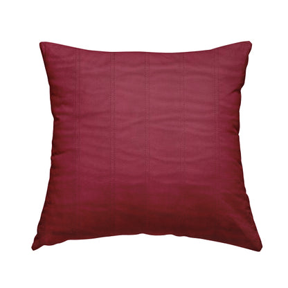 Lahore Fluted Stitched Quilted Raspberry Red Pink Velvet Soft Upholstery Furnishing Fabric - Handmade Cushions