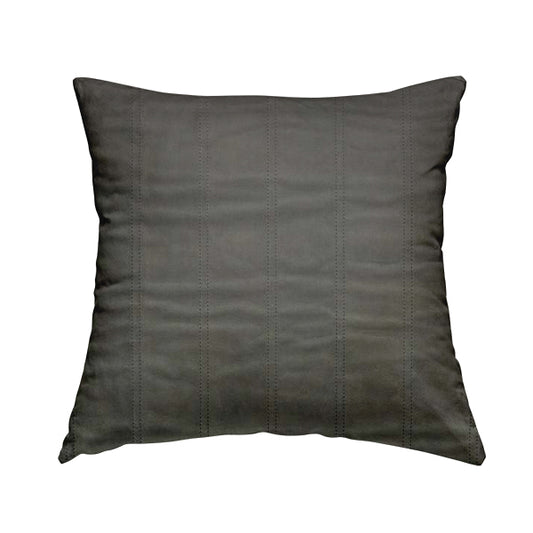 Lahore Fluted Stitched Quilted Grey Velvet Soft Upholstery Furnishing Fabric - Handmade Cushions