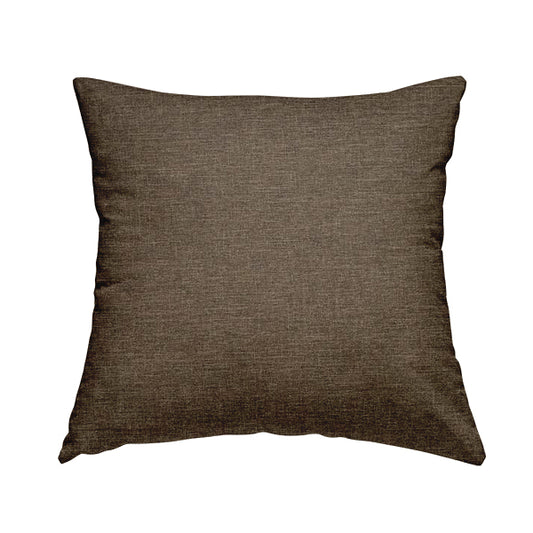 Lauren Hardwearing Linen Effect Chenille Upholstery Furnishing Fabric Brown Colour - Handmade Cushions