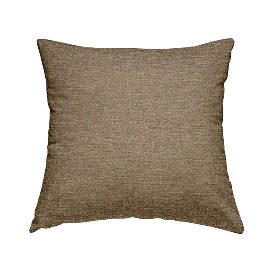Lauren Hardwearing Linen Effect Chenille Upholstery Furnishing Fabric Taupe Colour - Handmade Cushions