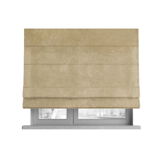 Lisbon Faux Suede Leatherette Finish Upholstery Fabric In Beige Colour - Roman Blinds