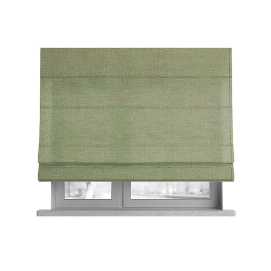 Lotus Pastel Tones Plain Chenille Furnishing Fabric In Green Colour - Roman Blinds