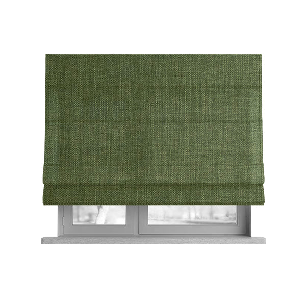 Ludlow Linen Effect Designer Chenille Upholstery Fabric In Lime Green Colour - Roman Blinds