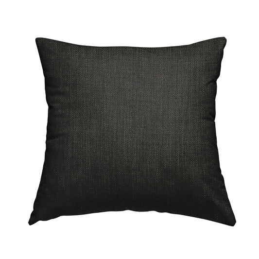 Ludlow Linen Effect Designer Chenille Upholstery Fabric In Charcoal Grey Colour - Handmade Cushions