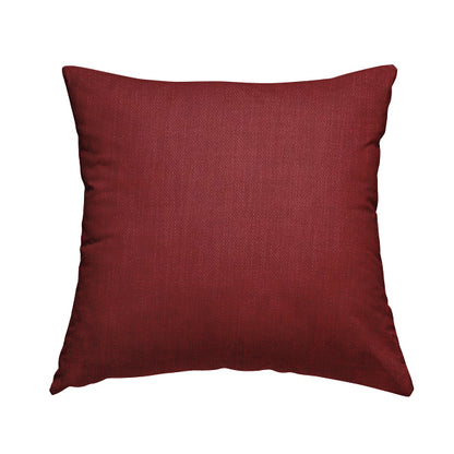 Ludlow Linen Effect Designer Chenille Upholstery Fabric In Red Colour - Handmade Cushions
