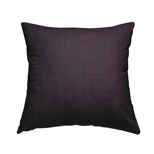 Ludlow Linen Effect Designer Chenille Upholstery Fabric In Wine Plum Colour - Handmade Cushions