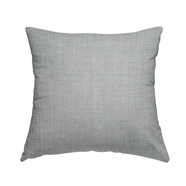 Ludlow Linen Effect Designer Chenille Upholstery Fabric In Silver Colour - Handmade Cushions