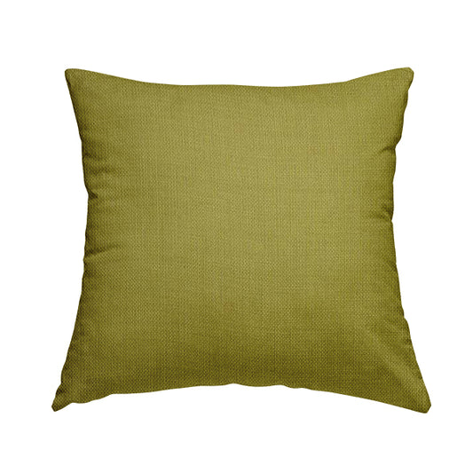 Ludlow Linen Effect Designer Chenille Upholstery Fabric In Yellow Zest Colour - Handmade Cushions