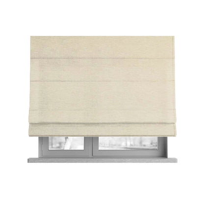 Luna Soft Textured Pastel Range Of Chenille Upholstery Fabric In Beige Colour - Roman Blinds