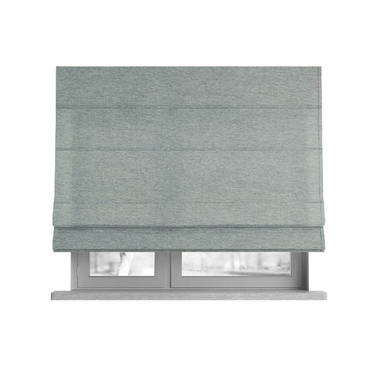 Luna Soft Textured Pastel Range Of Chenille Upholstery Fabric In Silver Colour - Roman Blinds