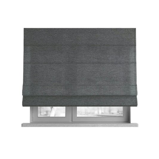 Luna Soft Textured Pastel Range Of Chenille Upholstery Fabric In Grey Colour - Roman Blinds