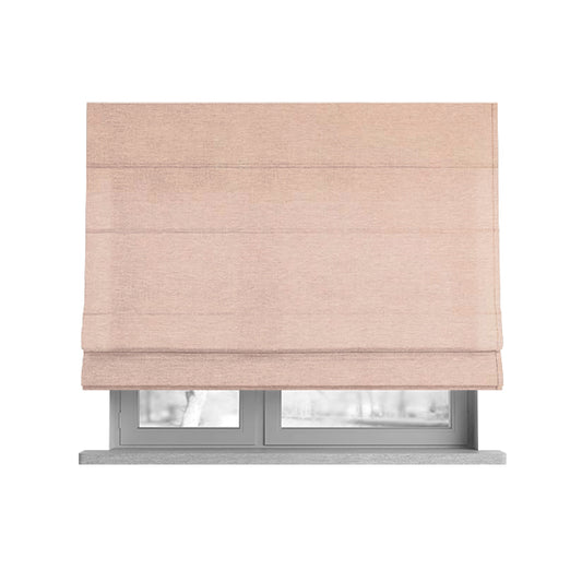 Luna Soft Textured Pastel Range Of Chenille Upholstery Fabric In Pink Colour - Roman Blinds