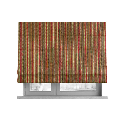 Luther Striped Pattern Yellow Coloured Durable Chenille Material Upholstery Fabric - Roman Blinds