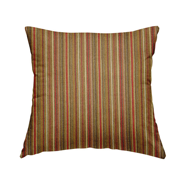 Luther Striped Pattern Yellow Coloured Durable Chenille Material Upholstery Fabric - Handmade Cushions